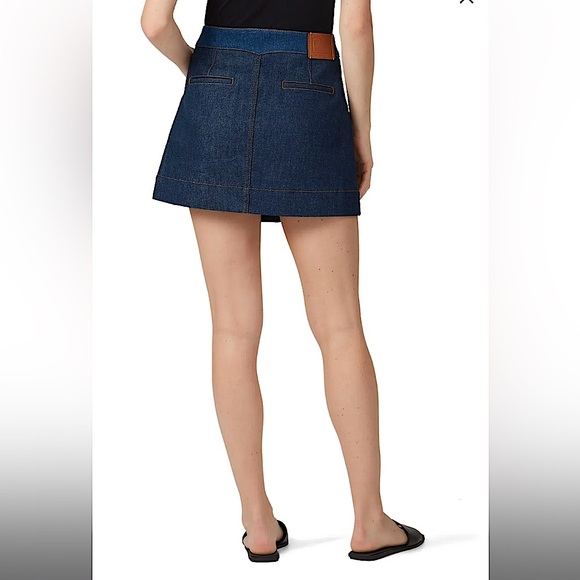 COACH patchwork denim mini skirt blue SZ 4 - Picture 2 of 4